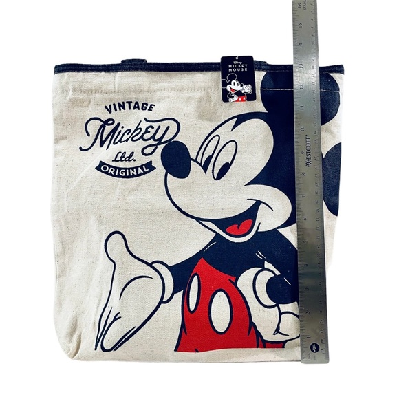 Disney Mickey Mouse Canvas Bag Zipper Shoulder Bag Limited Edition Imported NEW - Picture 2 of 3